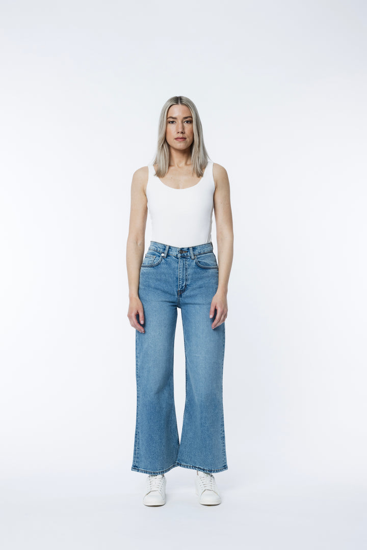 High Waist Wide Leg - Vintage wash